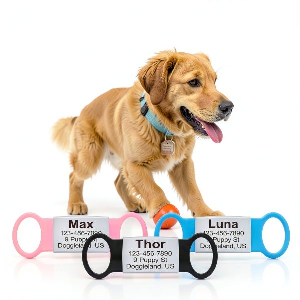 Mc-Supply Dog ID Tag Silent Stainless Steel Personalized-4