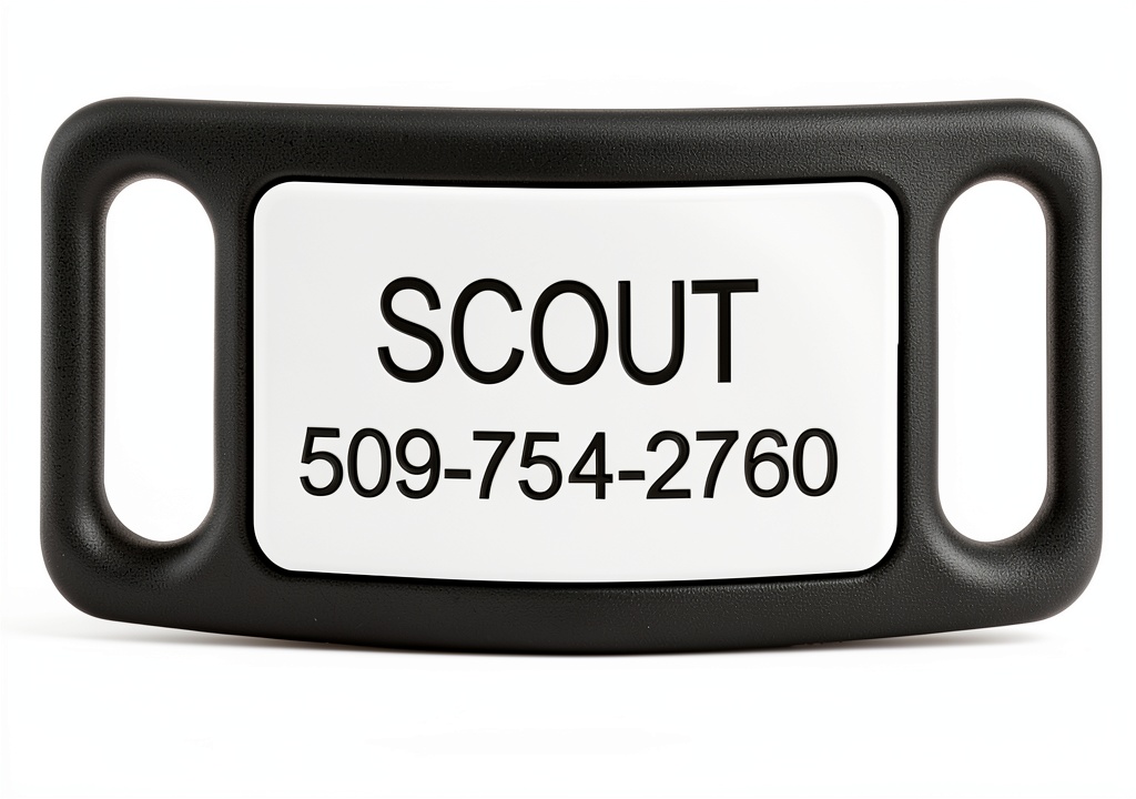 GoTags silicone pet ID tag attached to a dog collar