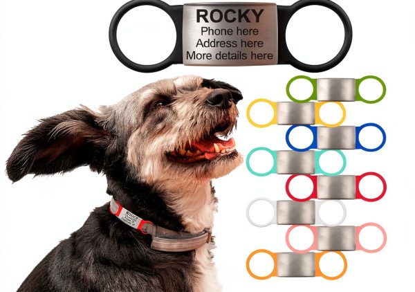Mc-Supply Dog ID Tag Silent Stainless Steel Personalized-0