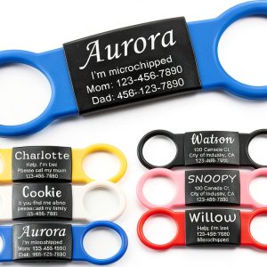 Anavia Silent Pet ID Tags Stainless Steel Silicone Band Dog-0