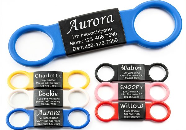 Anavia Silent Pet ID Tags Stainless Steel Silicone Band Dog-0