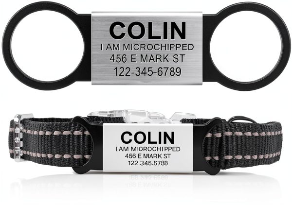 AM Nails Personalized Pet ID Tags Stainless Steel Silicone-0