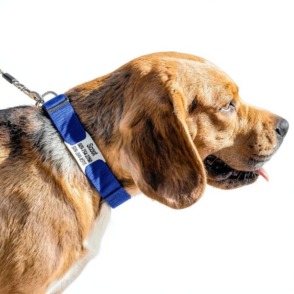 GoTags Reflective Dog Collar Stainless Steel Customizable-3