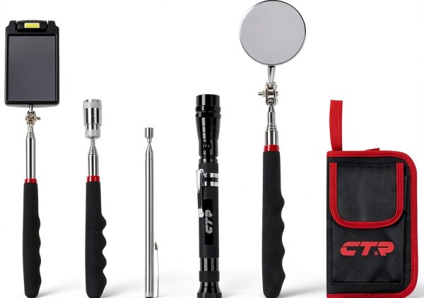 CTR Magnetic Inspection Mirror Set with COB LED and 8lb Magnet-0