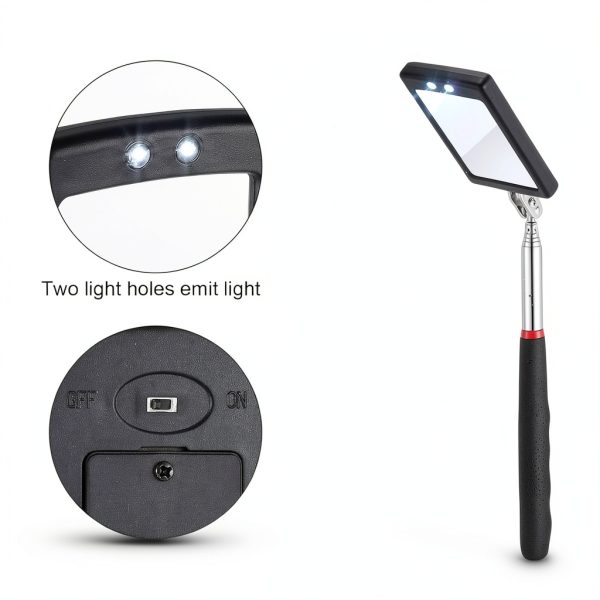 GGSTDDUP Telescopic Inspection Mirror 6 Pack Adjustable Anti Rust-3