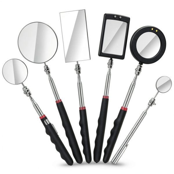 GGSTDDUP Telescopic Inspection Mirror 6 Pack Adjustable Anti Rust-0