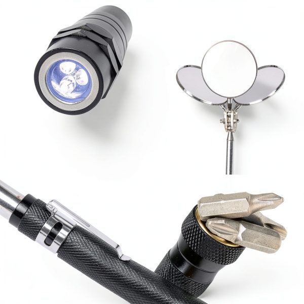 CTR Magnetic Inspection Mirror Set with COB LED and 8lb Magnet-6