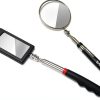 Enbar Lighted Telescoping Mirror Set Square Round 2‑Piece Silver-0