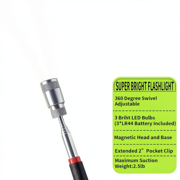 Inspection Mirror JieGong Tool Black Magnetic 360 Rotation Handle-3