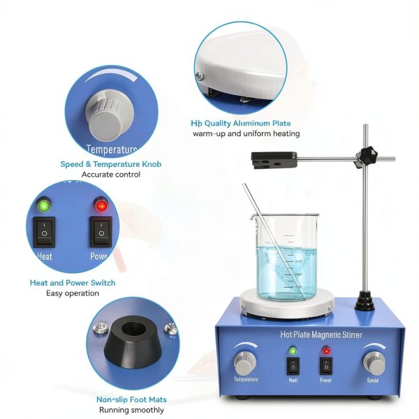 Magnetic Stirrer Hot Plate Vevitts 1000ml 2400RPM 100°C Lab Stirrer-6